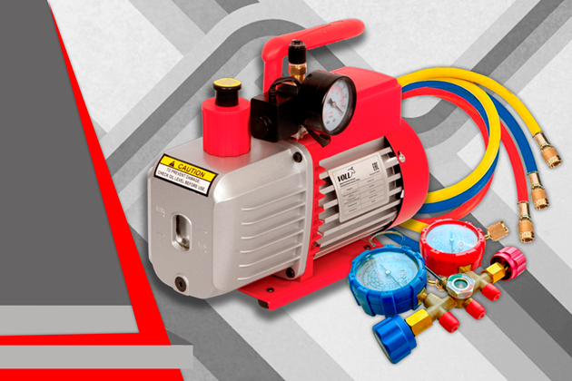 вакуумные двухступенчатые насосы voll v-vac для заправки систем кондиционирования